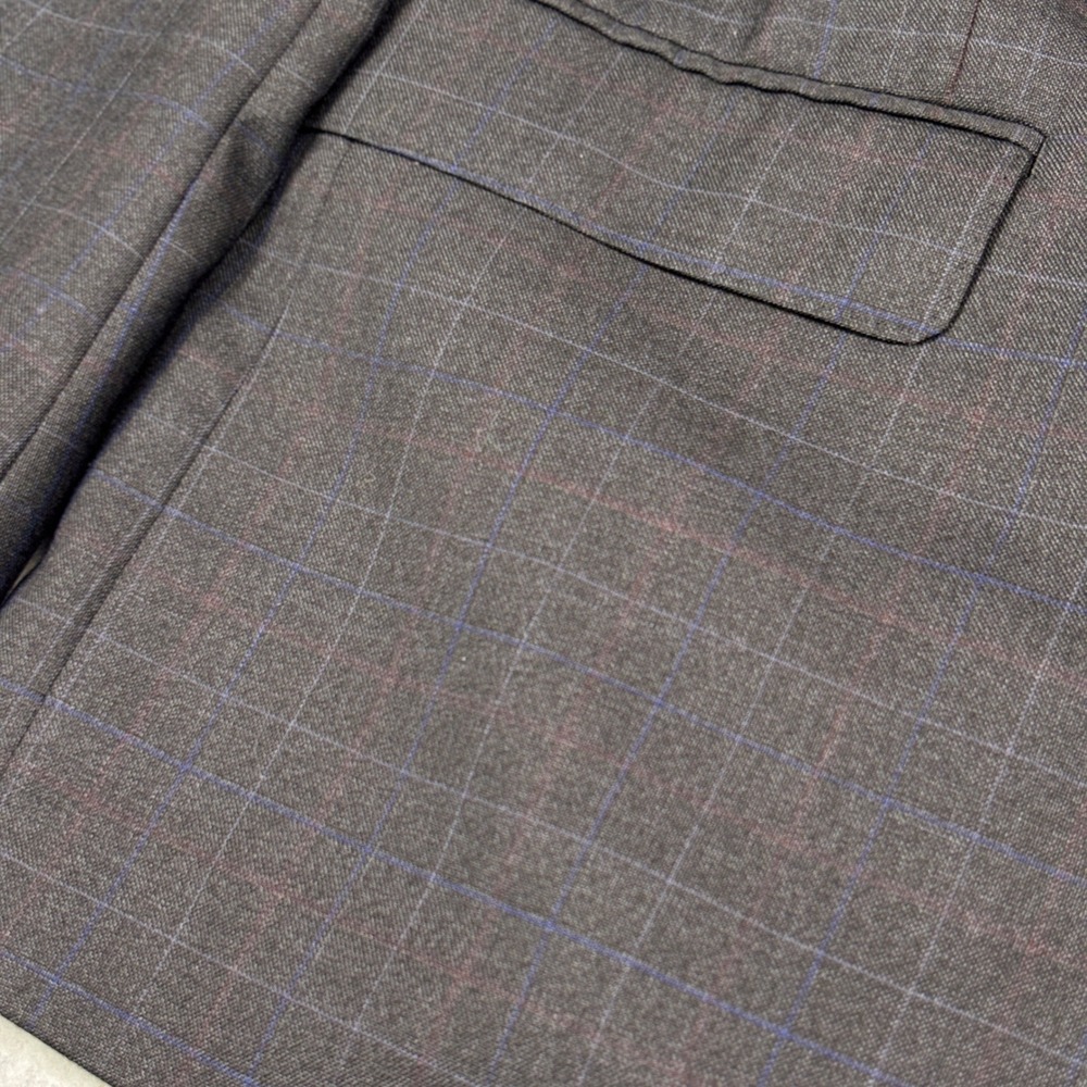 Paul Betenly Blazer 52R Windowpane Plaid Charcoal Wool Lanificio Filarte - Picture 4 of 15